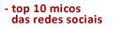 top 10 micos das redes sociais